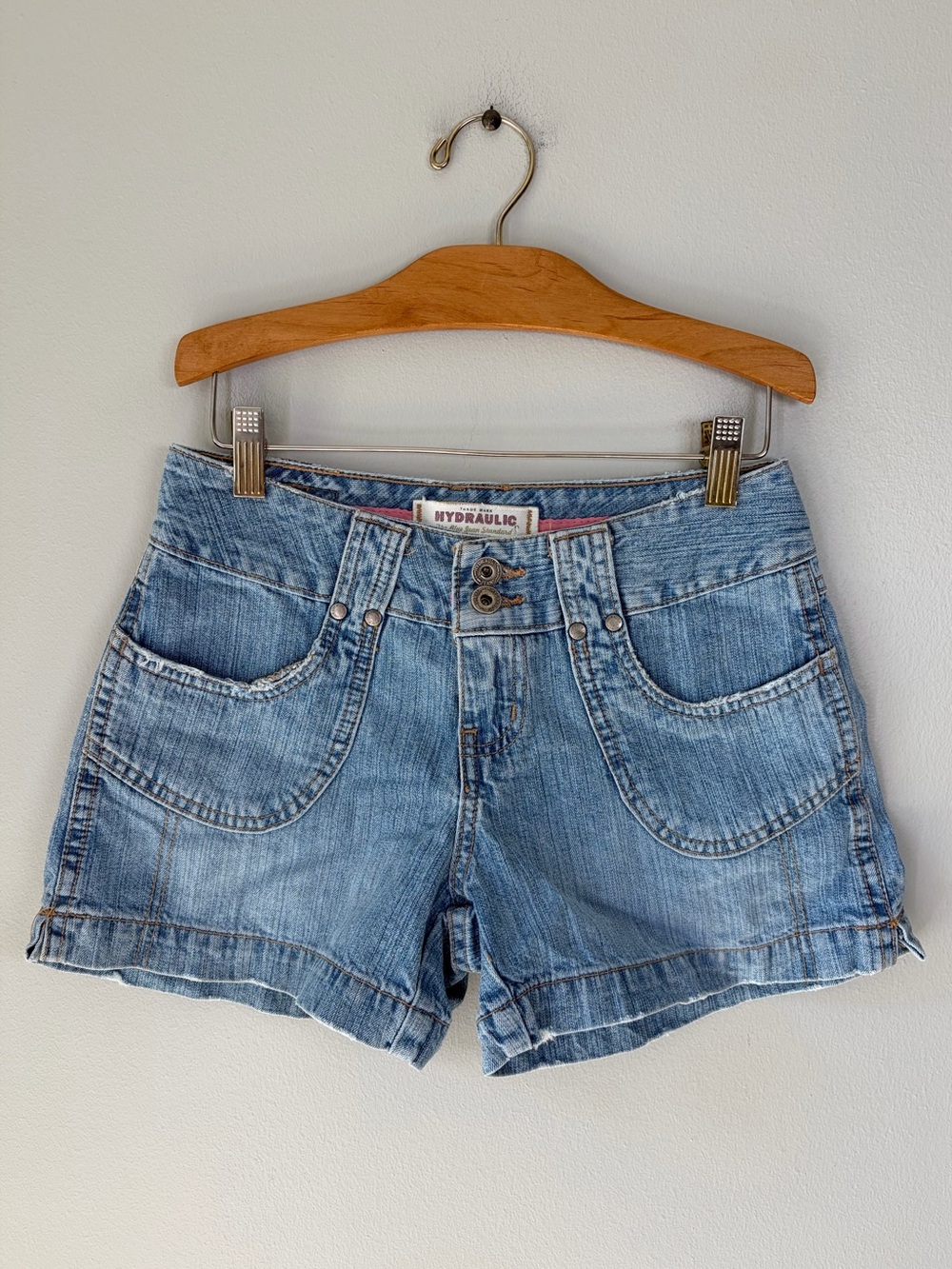Hydraulic Vintage Y2K Denim Double Button Flap Pocket Jean Shorts Size 1/2